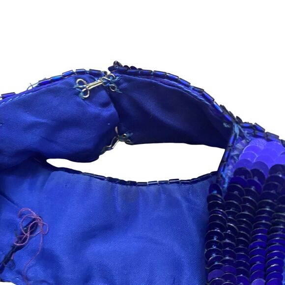 Fantasy by Lisa Kane Vintage Formal Sequin Halter Dress Festive Holiday Dress - Picture 8 of 12